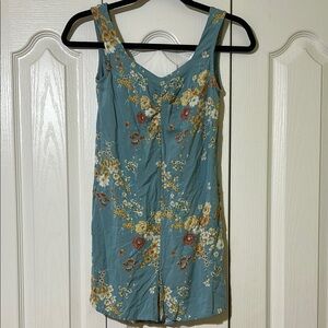 O'Neill Yellow and Blue Fitted Floral Romper